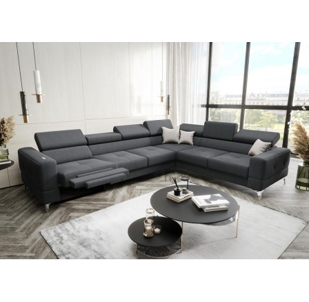 Rohová sedací souprava TOSCANIA MAX , relax 320×250 - grafit , pravá Rohová sedací souprava TOSCANIA MAX , relax 320×250 - grafit , pravá
