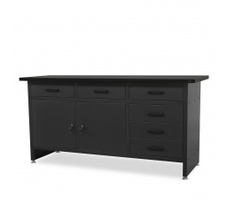 Dílenský stůl HENRY, 1700 x 850 x 600 mm, All Black: černý