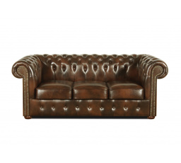 Pohovka Chesterfield Classic 3 kůže hnědá