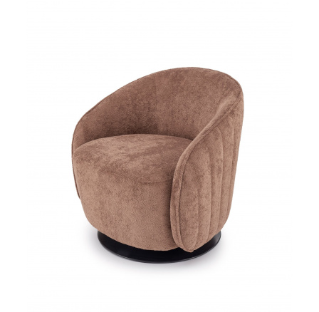 BASILIO relaxační křeslo s funkcí otáčení, hnědé (1p=1ks)