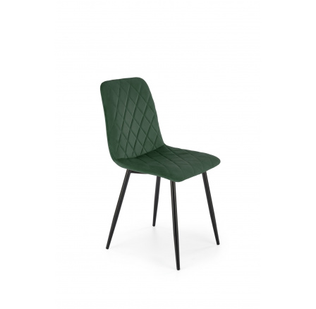 Jídelní židle K525 VELVET, Tmavě zelená/Černá
