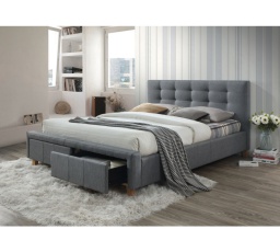 ASCOT postel 160x200 - šedá  - s roštem a ÚP (ASCOT160SZ) (S) (K150-Z)