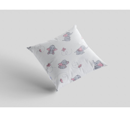 Bavlněný povlak na polštář 40x40 cm s dětským motivem slůně šedé