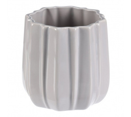 Váza keramická - glazovaná, světlá šedo-krémová