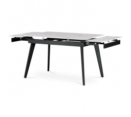 Jídelní stůl rozkládací 120-180x80 cm, slinutá keramika, mramor, HT-405M WT