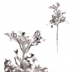 Cesmína - umělá větev s plody, barva stříbrná