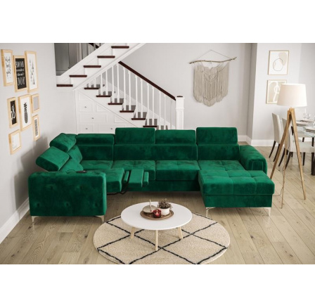 Rohová sedací souprava ORION MAX III , relax s funkcí spaní 165x320x190 cm - zelená , levá Rohová sedací souprava ORION MAX III , relax s funkcí spaní 165x320x190 cm - zelená , levá