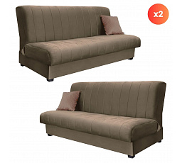 Sada 2x Rozkládací Pohovka SIGMA Béžová