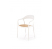Jídelní židle stohovatelná K530, Bílá/Přírodní