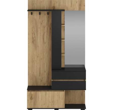 Předsíňová stěna BAFRA, Dub zlatý / Černá