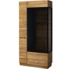 Vitrína MONURIKI 12, 2 dvířková dub medový s elementy černý mat -smontovaný nábytek