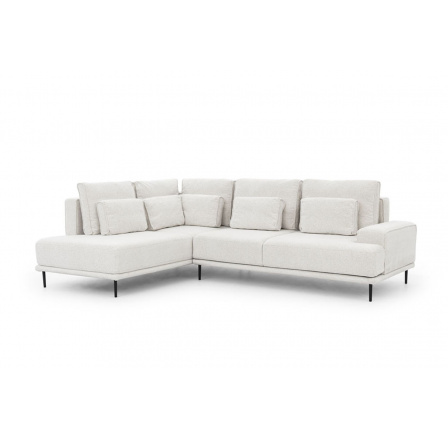 Rohová sedačka do obývacího pokoje Nicole L levá - krémová Raven 22/černé nožky