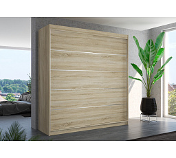 Šatní skříň s posuvnými dveřmi ESTEVA 200 Sonoma+Sonoma