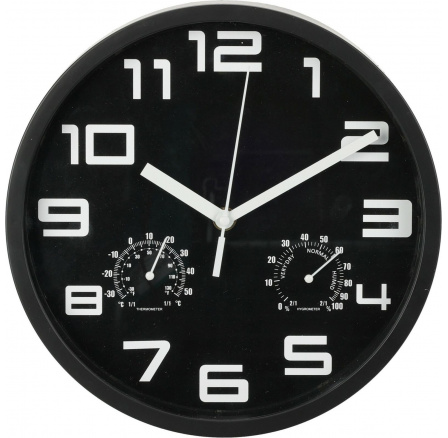 Hodiny Hampton 25 cm černé