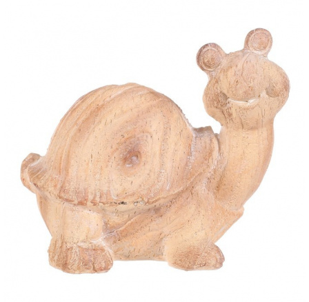 Želva - zahradní figurka, menší, polyresin, imitace dřeva
