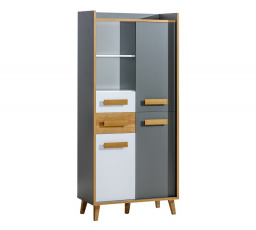 Systém "WERSO" W3 (Regál 3D 2S) - Barva: bílý brilantní/riviera