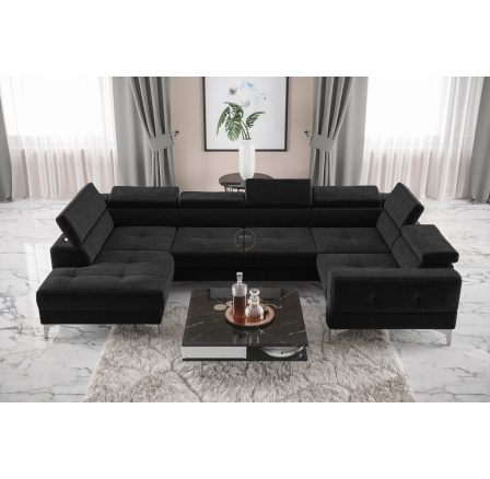 Rohová sedací souprava TOSCANIA MAX I 170x350x185 cm - černá , pravá Rohová sedací souprava TOSCANIA MAX I 170x350x185 cm - černá , pravá