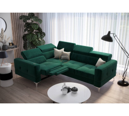 Rohová sedací souprava TOSCANIA , relax s funkcí spaní 185x250 - zelená , levá