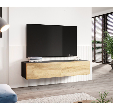 TV komoda VIGO 140, černá / dub wotan TV komoda VIGO 140, černá / dub wotan