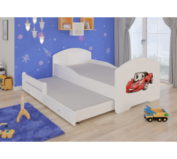 Dvojlůžko s matracemi PEPE II RED CAR 160x80 Bílá