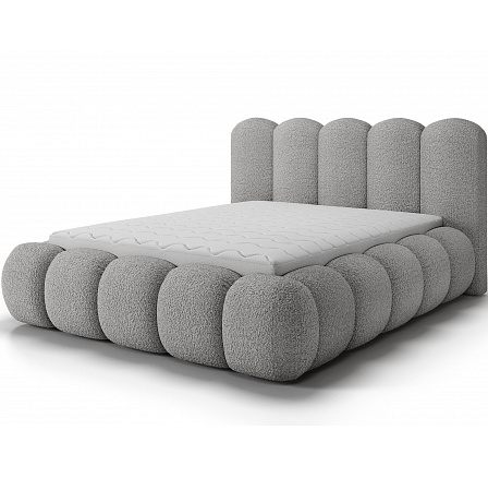 Oloroso bed 140x200 with metal frame and storage compartment, grey bouclé Royal 04 1 Oloroso bed 140x200 with metal frame and storage compartment, grey bouclé Royal 04 1