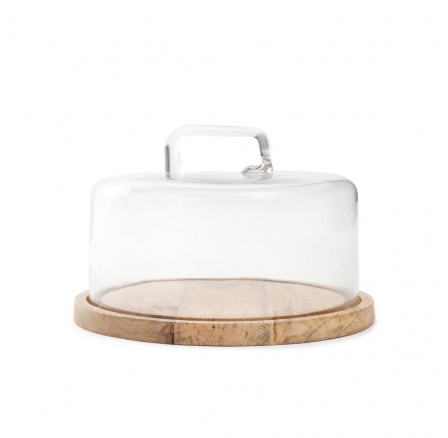 Platter WOOD COLONY kulatý se skleněnou miskou 25x16 cm 860978