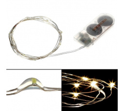 Řetěz s LED světýlky - na baterie, barva teplá bílá
