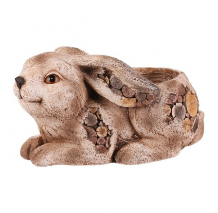 Zajíc - obal na květiny, magnesium, dekor dřeva