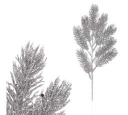 Smrk - umělá větev, barva stříbrná se třpytkami