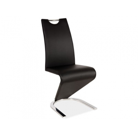 Jídelní židle H-090, chrom/černá ekokůže