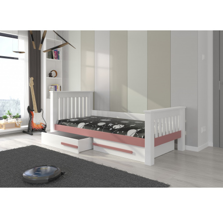 Postel CARMEL 180x80 Bílá+Růžová