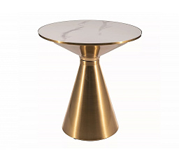 Konferenční stůl ARIES, Efekt bílého mramoru/Zlatá