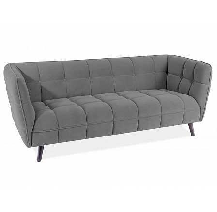 Pohovka CASTELLO 3 Velvet, šedý Bluvel 14/wenge