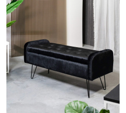 Lavice VENLO velur černá 96x39x45cm ALL 820811
