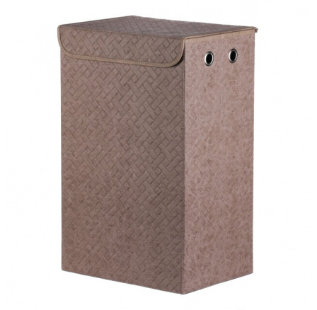 Koš pádelní - látkový s víkem, hnědá barva