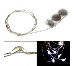 Řetěz s LED světýlky - na baterie, barva studená bílá