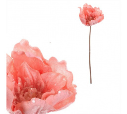 Čemeřice - umělý květ na stonku, růžová se třpytkami