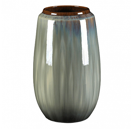 Váza keramická - mírně zaoblená, 31 cm, šedá
