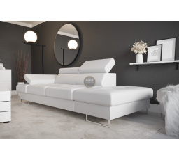 Sofa GALAXY II lenoška 235 cm přírodní kůže - bílá kůže, pravá strana