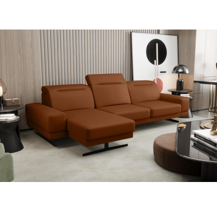 Rohová Kožená sedací souprava FIORE MINI 265x180 cm - cihlová , levá Rohová Kožená sedací souprava FIORE MINI 265x180 cm - cihlová , levá