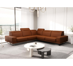 Rohová Kožená sedací souprava FIORE MAX 265x265 cm rezavá - Rychlé doručení