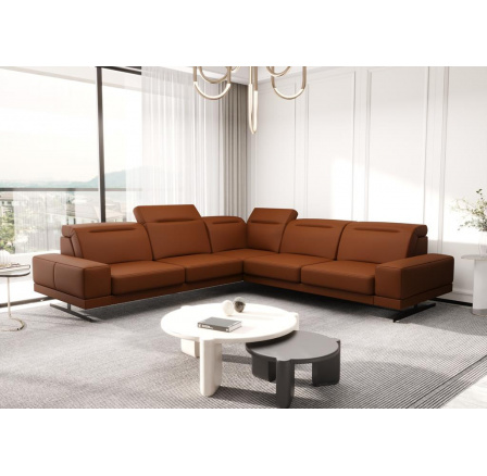 Rohová Kožená sedací souprava FIORE MAX 265x265 cm rezavá - Rychlé doručení Rohová Kožená sedací souprava FIORE MAX 265x265 cm rezavá - Rychlé doručení