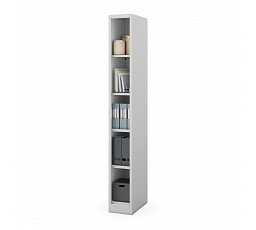 TIM SLIM KNIHOVNA SVĚTLE ŠEDÁ RAL7035 H1950*Š250*H450