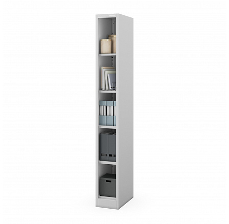 TIM SLIM KNIHOVNA SVĚTLE ŠEDÁ RAL7035 H1950*Š250*H450