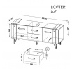 Tv komoda LOFTER - LO7, Dub Wotan + Beton Millenium