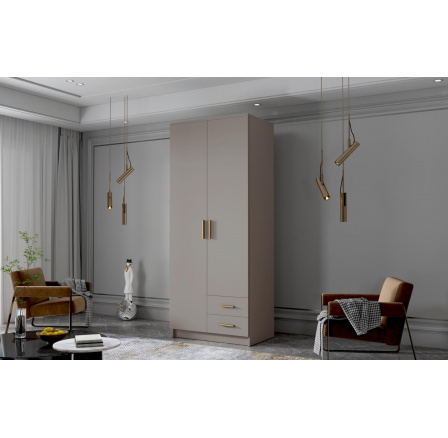 Skříň Arya I 80 - kašmír/zlaté úchytky