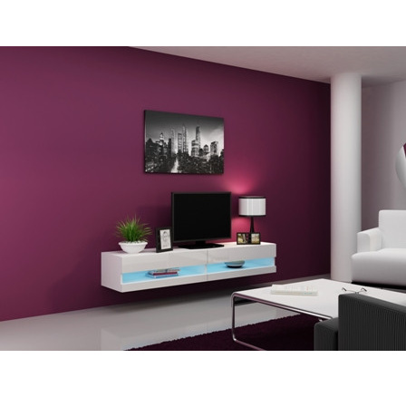 Tv komoda VIGO NEW OPEN 180, Bílá/Bílý lesk