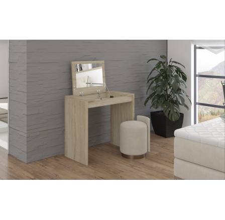 Stolek toaletní AMBER 2 Sonoma+Sonoma se zrcadlem