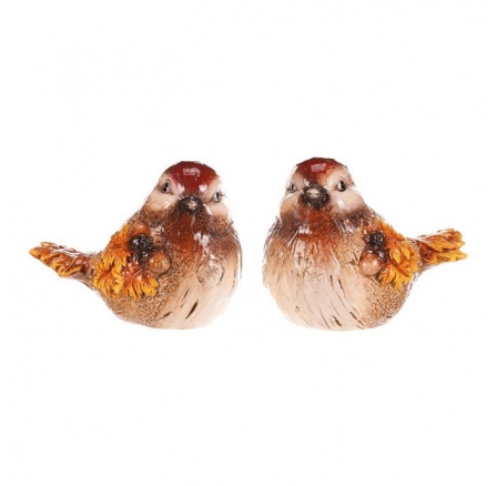 Ptáček keramický - s lístky a žaludy, žluto-hnědý, mix 2, cena za 1 ks Ptáček keramický - s lístky a žaludy, žluto-hnědý, mix 2, cena za 1 ks