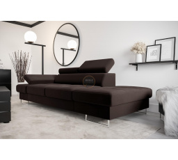 Sofa GALAXY II lenoška 235 cm - hnědá, pravá strana